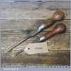 2 No: Vintage Cabinet Makers Beech Wood Handled Screwdrivers - Fully Refurbished