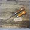2 No: Vintage Wooden Handled Screwdrivers - Good Condition