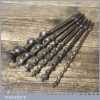 6 No: Vintage Carpenters Double Spur Auger Twist Bits - Various Makers