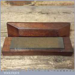 Beautiful 8” x 2” Carpenters Washita Oil Stone In Mahogany Case - Good Condition