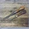 2 No: Vintage Turnscrew Screwdrivers Beech Wood Handles - Fully Refurbished