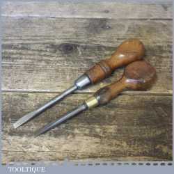 2 No: Vintage Screwdrivers With Beech Wood Handles - Fully Refurbished