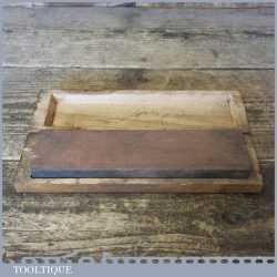 Vintage Medium Grit Oilstone In Wooden Box - Good Condition
