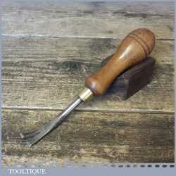 Vintage Upholsterers Tack Lifter Or Removal Tool - Beech Wood Handle