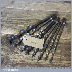 8 No: Vintage Double Spur Auger Brace Bits - Various Makers