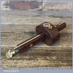 Vintage Marples Shamrock Rosewood Brass Adjustable Mortice Gauge - Good Condition