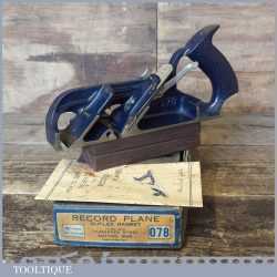 Vintage Boxed Record No: 078 Duplex Rabbet Plane - Fully Refurbished Ready For Use