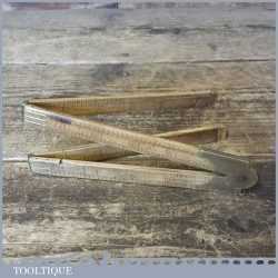 Vintage Rabone Boxwood Brass Folding Rule - Good Working Order