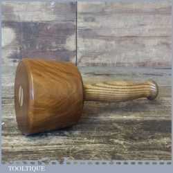 Tooltique Lignum Vitae Hand Turned Carving Mallet Ash Handle - Ebony Wedge