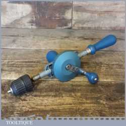 Vintage Footprint Egg Beater Hand Drill Quick Release Keyless Chuck - Good Condition