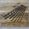 7 No: Vintage Carpenters Double Spur Brace Auger Bits - Various Makers
