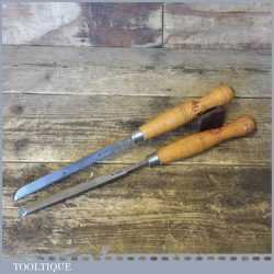 Vintage Pair ½” Wide A. Hildick Diamic Flat Woodturning Scraper Chisels - Good Condition