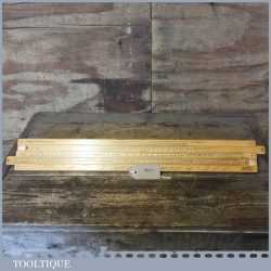 Large Vintage Thomlinson's Equivalent Paper Slide Boxwood Rule - Very Good Condition