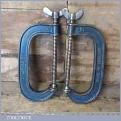 Vintage Pair 6” Record Woodworking G Clamps - Good Condition