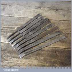 Antique Set Of 8 No: Ward & Payne Plough Plane Irons - Good Condition
