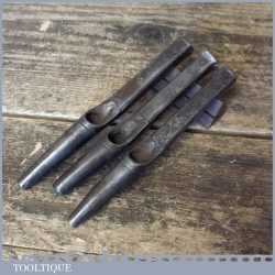 3 No: Vintage RTS Leatherworking Wad Punches No: 6 7 8 - Good Condition