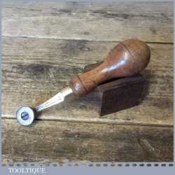 Vintage L Richter & Son Leatherworking Fudge Wheel - Beech Wood Handle
