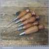 Selection Of 5 Vintage Leatherworking Awls - Beech Wood Handles