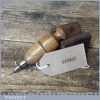 Vintage Brass And Ash Wood Bradawl With Replaceable Steel Point
