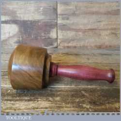 Old Lignum Vitae Wood Carvers Mallet Purple Heart Handle - Ebony Wedge