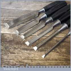 Vintage Set 6 Stanley No: 5001 Bevel Edge Chisels 1 ½” - ¼” - No Reserve
