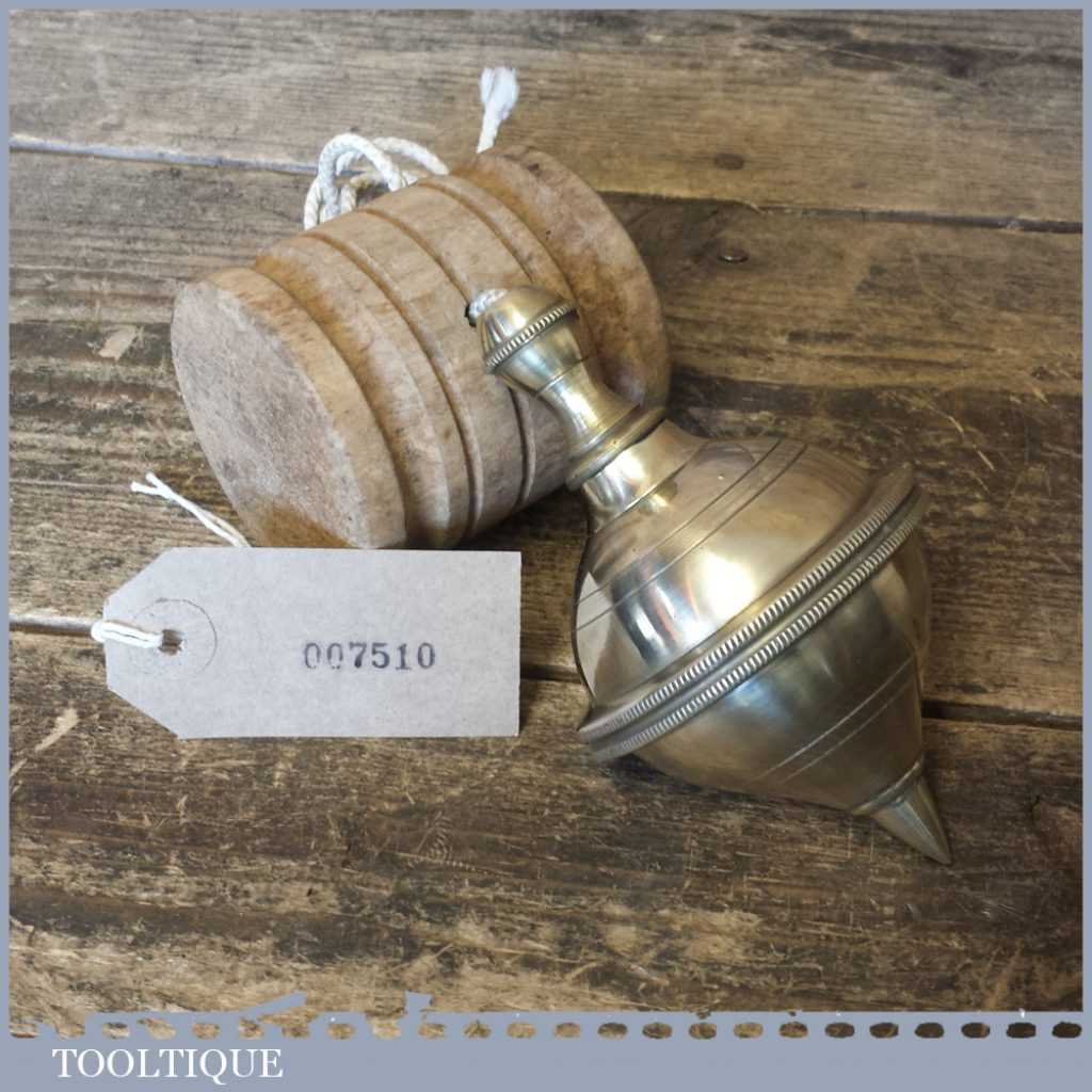 Vintage European Masons Large 5” Brass Plumb Bob Sound Condition