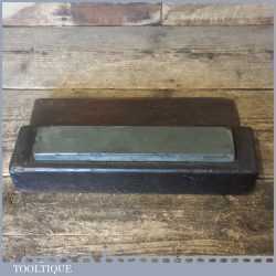 Vintage 8 ¾” x 1 ½” Charnley Forest Natural Oilstone Wooden Box - Good Condition
