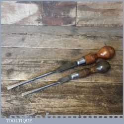 Vintage Cabinet Makers 14” & 11” Beech Handled Screwdrivers - War Dept Broad Arrow