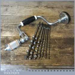 Stanley No: 73 Brace with 8” Swing Set 7 No: Bits Mostly Ridgeway - Good Condition