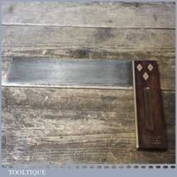 Vintage Stanley No: 19 Carpenters Rosewood & Brass 9” Try Square - Good Condition