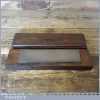Vintage 8” x 2” Medium Grit Oil Stone Nice Old Oak Box - Good Condition