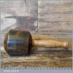 Craftsman Hand Turned Old Lignum Mallet Oak Wood Handle - Ebony Wedge