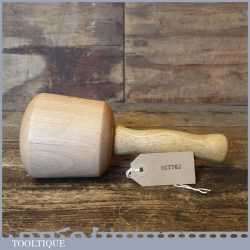 Nice Beech Wood Woodcarving Mallet 4” Wide Head - Lacewood Handle Unused