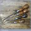 4 No: Vintage Cabinet Makers Beech Wood Handled Screwdrivers Fully Refurbished