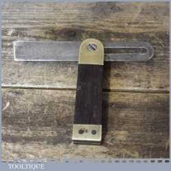 Vintage 7” Rosewood And Brass Sliding 6” Bevel - Good Condition