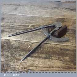 Antique Blacksmiths Hand Forged Leatherworking 7” Steel Dividers - Good Condition