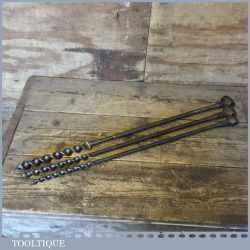 Vintage 3 No: Ridgeway Scotch Barrel Eyed Timber Framing Hand Auger Bits - ½” 5/8” & 7/8”