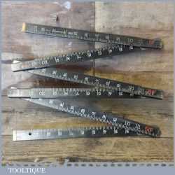 Vintage 6ft Rabone No: 1531 Folding Ruler Ebonised Finish - Good Condition