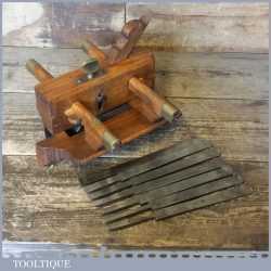 Vintage W. Greenslade Bristol Beech Wood Plough Plane With 8 No: Irons