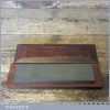 Vintage 8” x 2″ Medium Grit Carborundum Oil Stone Mahogany Box - Good Condition