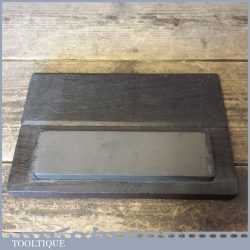 Vintage Boxed 7” x 2″ Medium Grit India Oil Stone Mahogany Box - Good Condition