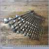 Vintage Set 15 No: Vintage Brace Auger Bits 1/4” to 1½” - Good Condition