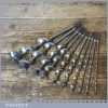 Vintage Set 10 No: Vintage Brace Auger Bits 10mm to 1½” - Good Condition