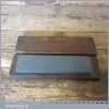 Vintage 7 ¾” x 2” Medium Grit Oil Stone In Mahogany Box - Good Condition