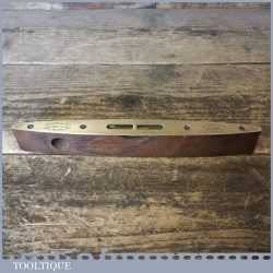 Vintage Rabone Chesterman No: 1626 Mahogany Brass 9” Boat Level - Good Condition