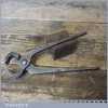 Vintage Hand Forged British 7½” Upholsterer’s Pincer Pliers - Good Condition