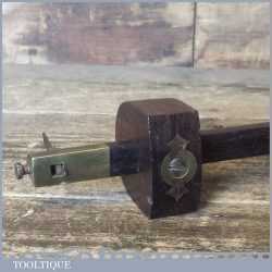 Scarce Vintage Rosewood And Brass Cutting Gauge - Good Condition