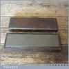 Vintage 8” x 2″ Medium Grit Carborundum Oil Stone Mahogany Box - Good Condition