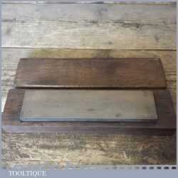 Vintage 8” x 2″ Medium Grit Pike India Oil Stone In Oak Box - Good Condition