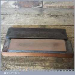 Good Vintage 8” x 2″ Fine Oil Stone In Mahogany Box - Good Condition